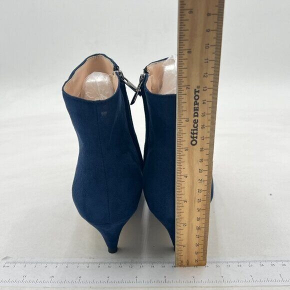 Women Kitten Low Heel Booties Pumps Pointed Toe Ankle Boots Shoes with Zips - Picture 4 of 7